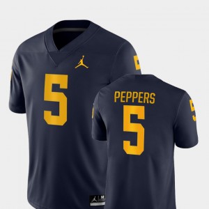 Men's #5 Michigan Wolverines Football Game Jabrill Peppers college Jersey - Navy