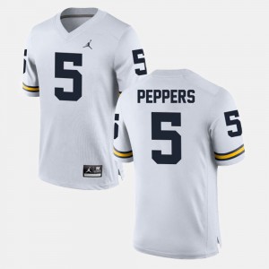Men #5 Alumni Football Game Wolverines Jabrill Peppers college Jersey - White