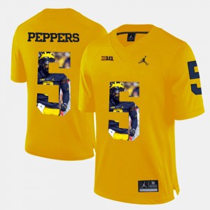 Men's #5 Jabrill Peppers college Jersey - Yellow Player Pictorial U of M