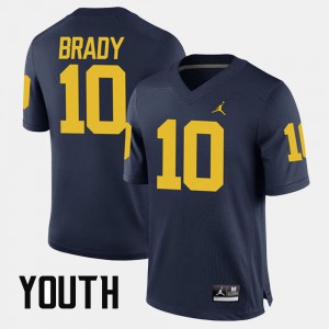 Youth #10 Tom Brady college Jersey - Navy Alumni Football Game Michigan