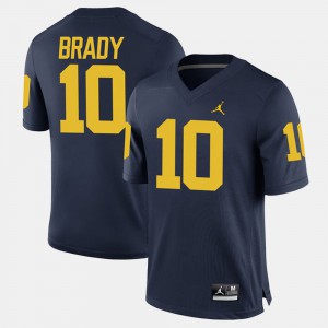 Men's Alumni Football Game #10 University of Michigan Tom Brady college Jersey - Navy