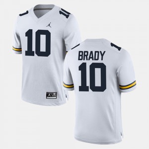 Mens #10 Alumni Football Game Wolverines Tom Brady college Jersey - White