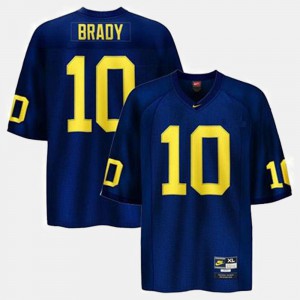 Youth Football #10 University of Michigan Tom Brady college Jersey - Blue