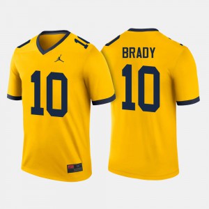 Men's Michigan #10 Football Tom Brady college Jersey - Maize